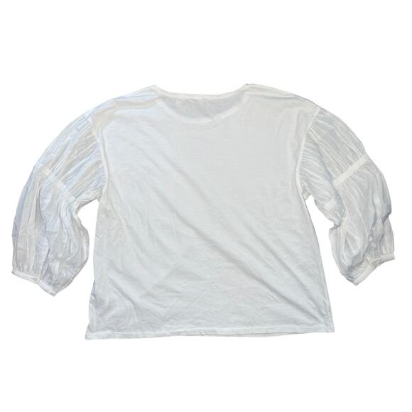 NWT Madewell Puff-Sleeve Drop-Shoulder Knit Top White Size L - Picture 6 of 8